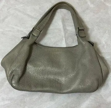 HIROHU 로고 그레이 가죽 핸드백