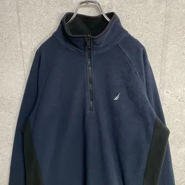노티카 자수 로고 하프 지퍼 플리스 네이비 드로우 코트 L