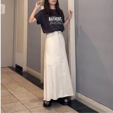 LOWRYSFARM 데님 맥시 스커트