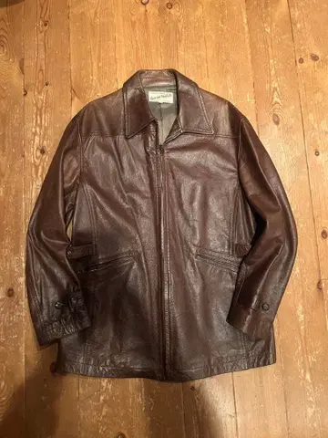 [ 새상품급 ] 레어템 가죽 자켓 다크 브라운