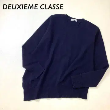 Deuxieme Classe 울 비대칭 헴 니트 네이비