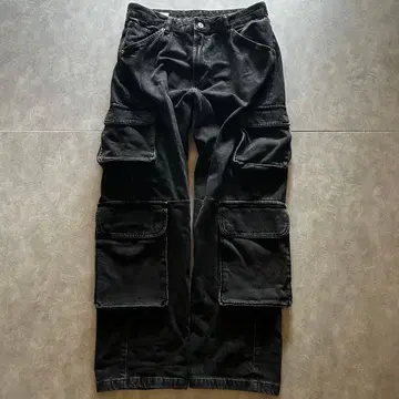 archive ZARA grunge cargo pants black