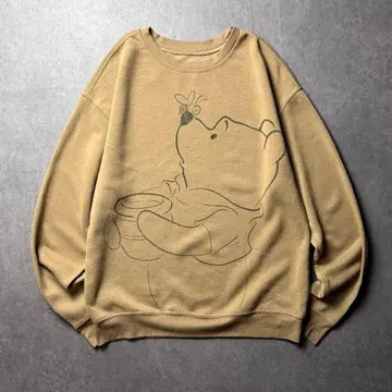 Disney 곰돌이 푸 캐릭터 맨투맨 브라운 M