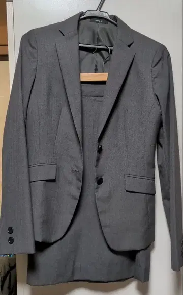 COMME CA ISM 그레이 비즈니스 정장 스커트 상하의 M