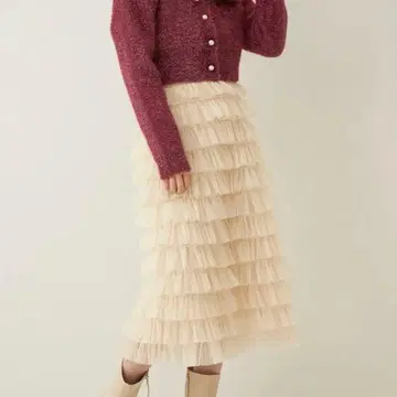 DEICY 튤 캉캉 스커트 아이보리