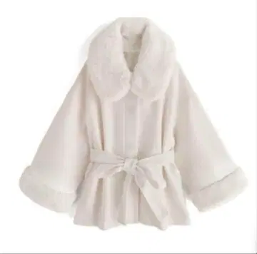 GRL 벨트 포함 퍼 스텐카라 코트 아이보리 [ k9300d ]