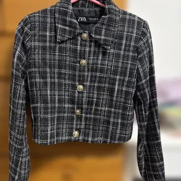 ZARA 체크 무늬 테일러드 자켓