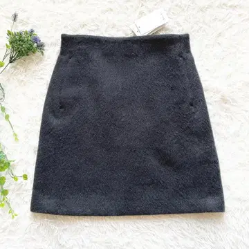 [ 택 포함 미사용품 ] 스픽 앤 스팬 샤기 미니 스커트 울 모헤어
