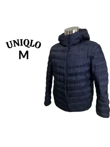 UNIQLO M 후드 부착 울트라 라이트 다운 자켓 네이비
