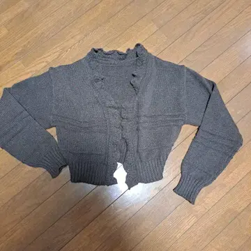 PUBLUX 다크 브라운 프릴 가디건 볼레로