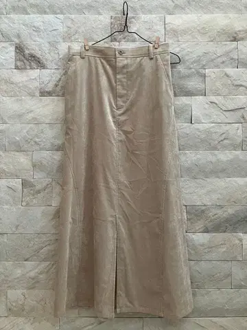 드레 스테리어 DRESSTERIOR 크러쉬 벨벳 내로우 맥시 스커트 38