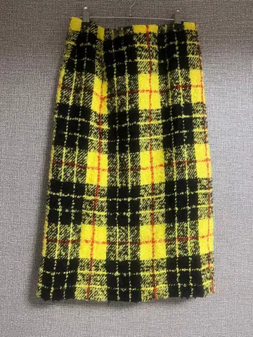 49AV 체크 무늬 타이트 스커트