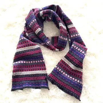 MACKIE 로버트 마키 스코틀랜드제 기하학 패턴 울 머플러