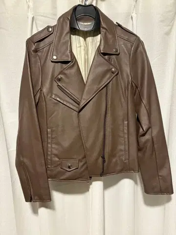 브라운 라이더 자켓