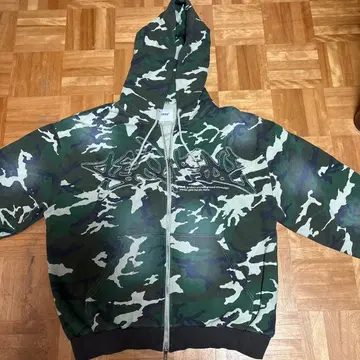 SEQUENZ 카모 패턴 더블 집업 후드티