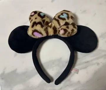 레오파드 무늬 리본 포함 머리띠