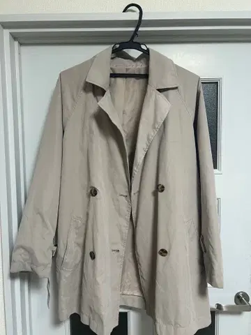 베이지 더블 브레스트 자켓