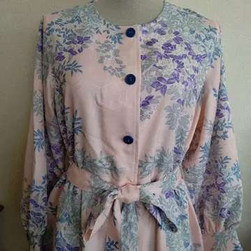 [ 미사용 새상품 ] 세탁 가능한 기모노 리메이크 꽃무늬 긴팔 롱 원피스