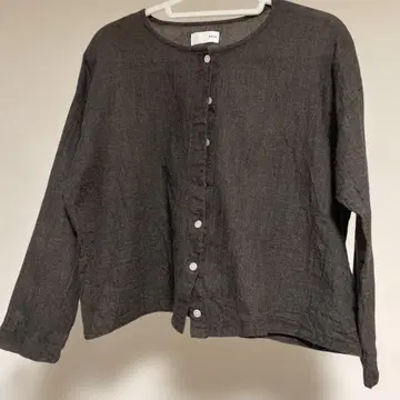 HUIS. 다크 브라운 긴팔 셔츠 가디건