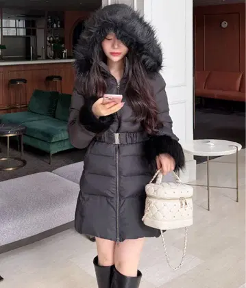 ROYAL PARTY 벨트 부착 퍼프 재킷 코트