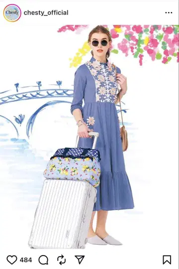 새상품급! 체스티 데님 원피스 꽃 플라워 자수 긴팔