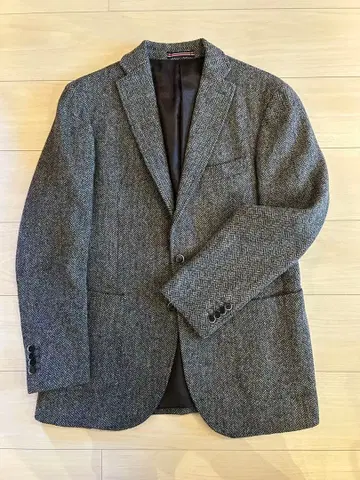 Moon 헤링본 트위드 그레이