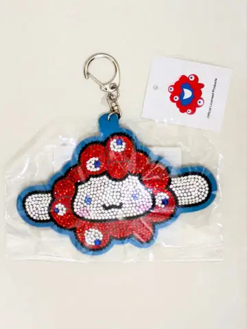 오사카 엑스포 한정판 반짝이는 가죽 키링 미야쿠미야쿠 시나모롤 산리오