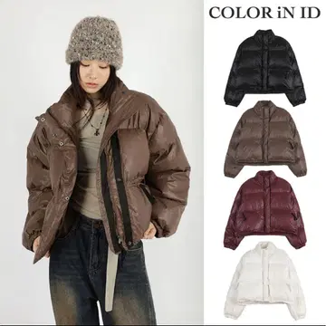 [ COLOR iN ID ] Pound crop padding 블랙 다운