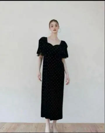 ACKA bijou dot velours dress