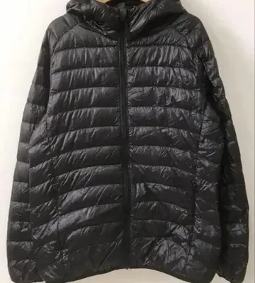 경량 다운 자켓 후드 부착 블랙