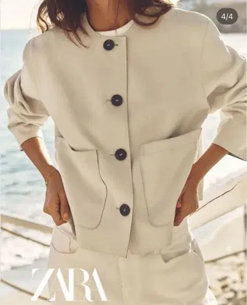 [ 완판템 ] ZARA 페이크 스웨이드 노카라 자켓