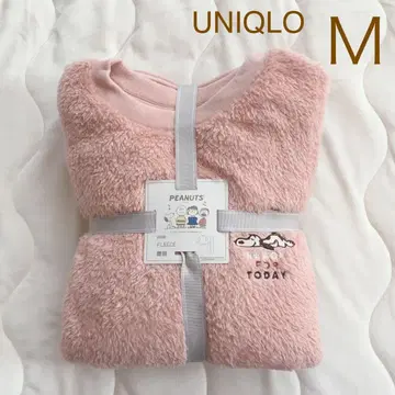 피넛 스누피 유니클로 플리스 세트 룸웨어 여성용 긴팔