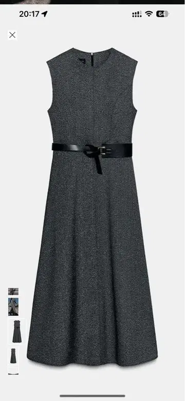 ZARA 벨트 포함 자카드 미디 기장 원피스 S