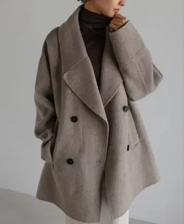 [ 새상품급 ] andme 에버네이비/울 리버 P코트