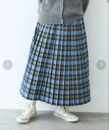 팰리시 체크 플리츠 스커트