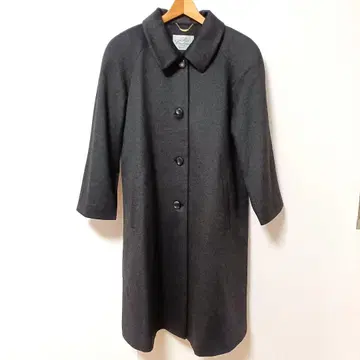 [ 시착만 한 상품 ] 퓨어 캐시미어 100% 롱 코트 차콜 그레이 M