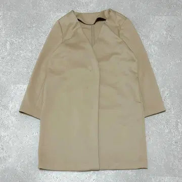 노카라 코트 아우터 롱 기장 겉옷 베이지 페미닌 L 사이즈