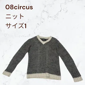 08sircus 제로에이트 서커스 실크 혼방 니트 그레이 바이컬러