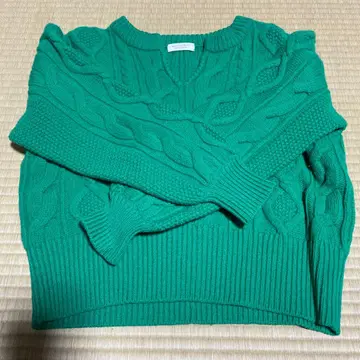 그린 케이블 니트 BEAUTY&YOUTH UNITED ARROWS