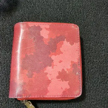 폴 스미스 레드 카모플라쥬 이단 접이식 지갑 골드