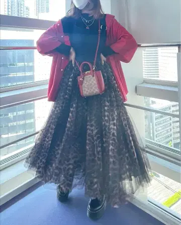 jouetie 데님 레오파드 원피스