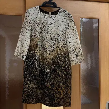 그라데이션 디자인 7부 소매 원피스