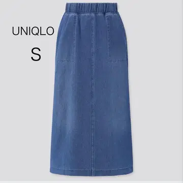 2574 [ UNIQLO ] 데님 저지 스커트(S) 타이트 허리밴딩