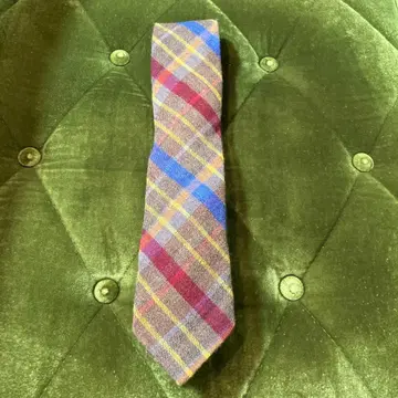 가마쿠라 셔츠 체크 패턴 넥타이 울 혼방 택 포함 미사용 새상품