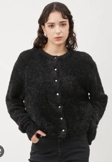 Mira Owen 크루넥 라메 니트 가디건