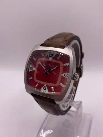 [ 작동품 ] 폴 스미스 자동 와인딩 레드 다이얼 스퀘어 손목시계