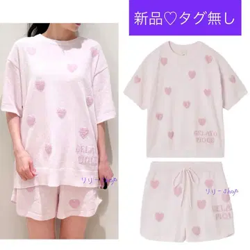 젤라또피케 하트 자카드 풀오버 & 숏팬츠