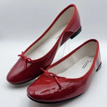 새상품급 레페토 샌드 에나멜 발레 슈즈 빨간색 37.5