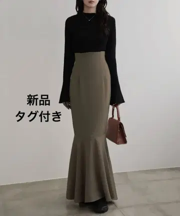 nouvellemoi 하이웨스트 플레어 머메이드 스커트