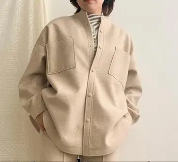 Palm Riche 포름리슈 컷 멜톤 셔츠 아우터